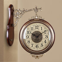 Load image into Gallery viewer, Double-Sided Wall Wood Clock