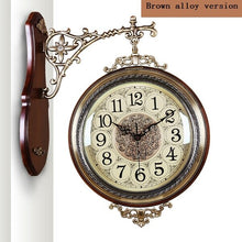 Load image into Gallery viewer, Double-Sided Wall Wood Clock