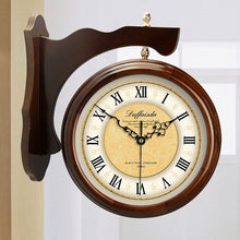 Load image into Gallery viewer, Double-Sided Wall Wood Clock