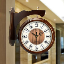 Load image into Gallery viewer, Double-Sided Wall Wood Clock
