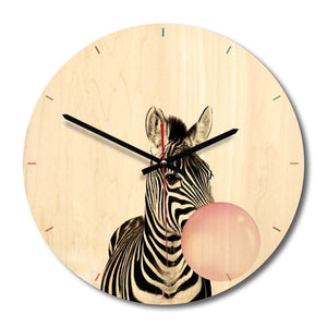 Wall Clock Modern Design Cartoon Wooden