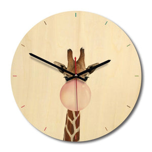 Wall Clock Modern Design Cartoon Wooden