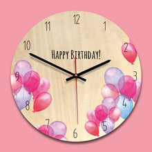 Load image into Gallery viewer, Wooden Wall Clock  Coloful Balloon Printed