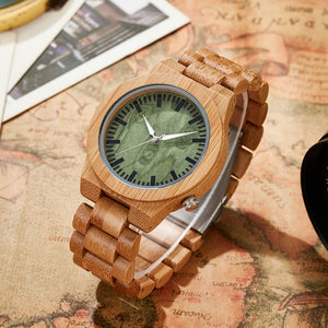 Bamboo Wood Women Wrist Quartz Watch