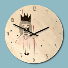 Load image into Gallery viewer, wooden printed picture wall clock lovely girl